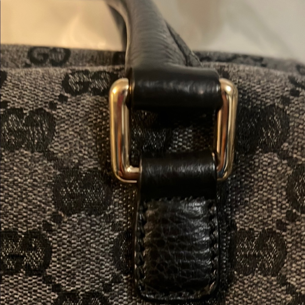 Gucci Black and Gray GG Canvas Top Handle Satchel - Picture 3 of 13